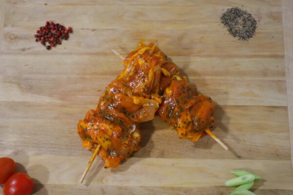 BROCHETTE DE POULET MARINEE MIEL ABRICOT